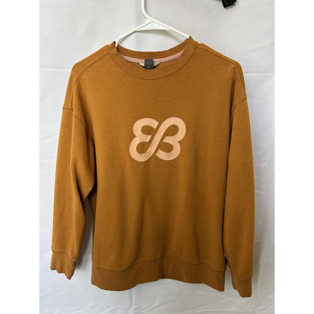 Eddie Bauer Womens Crewneck Burnt Orange Size S Pullover Cotton Blend Athleisure